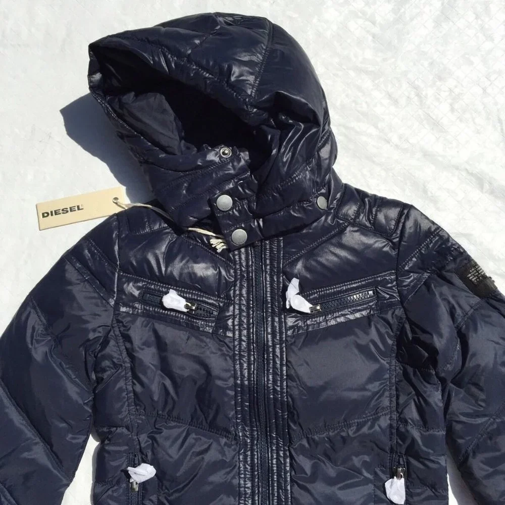 DIESEL*Navy Blue Hooded 'Janton' Jacket Coat $209 - Picture 2 of 6